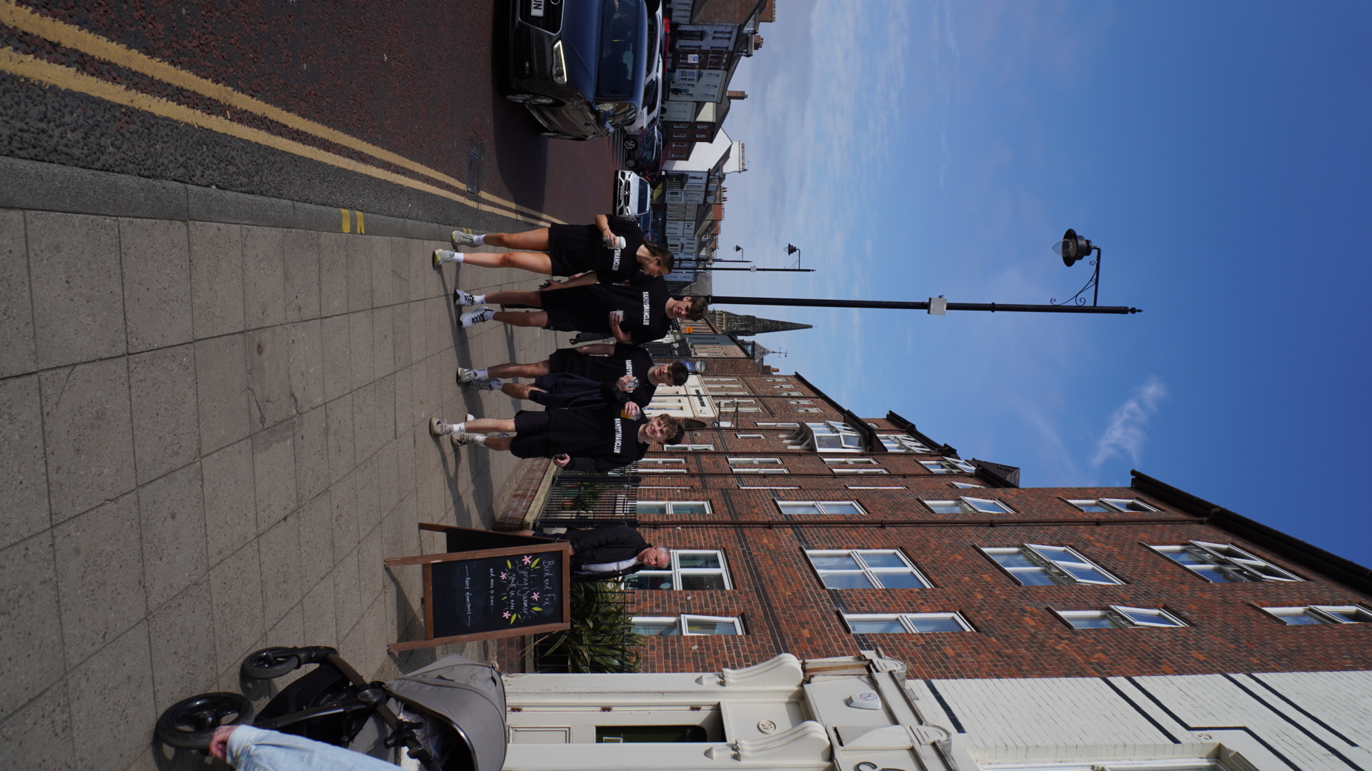 Club members on a Sunday run in AMC shirts
